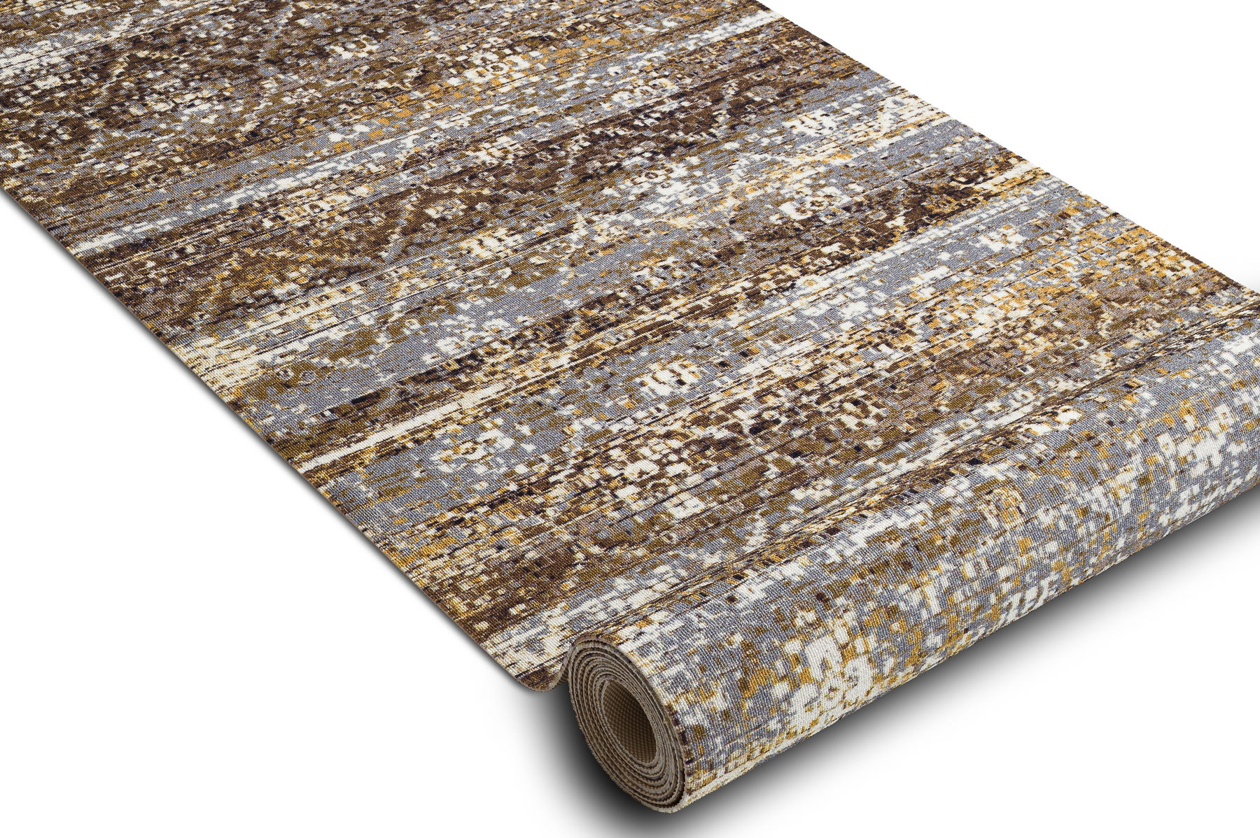 Protišmykový behúň DIGITAL - BERGEN béžový / sivý