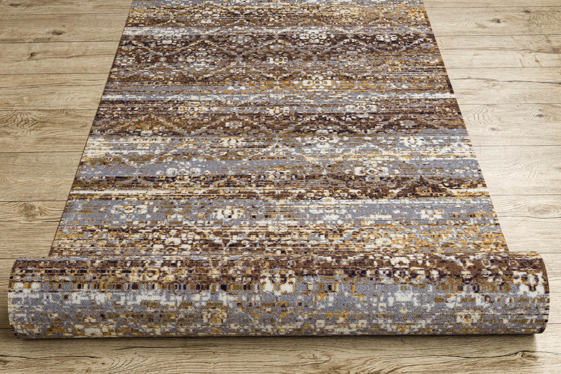 Protišmykový behúň DIGITAL - BERGEN béžový / sivý