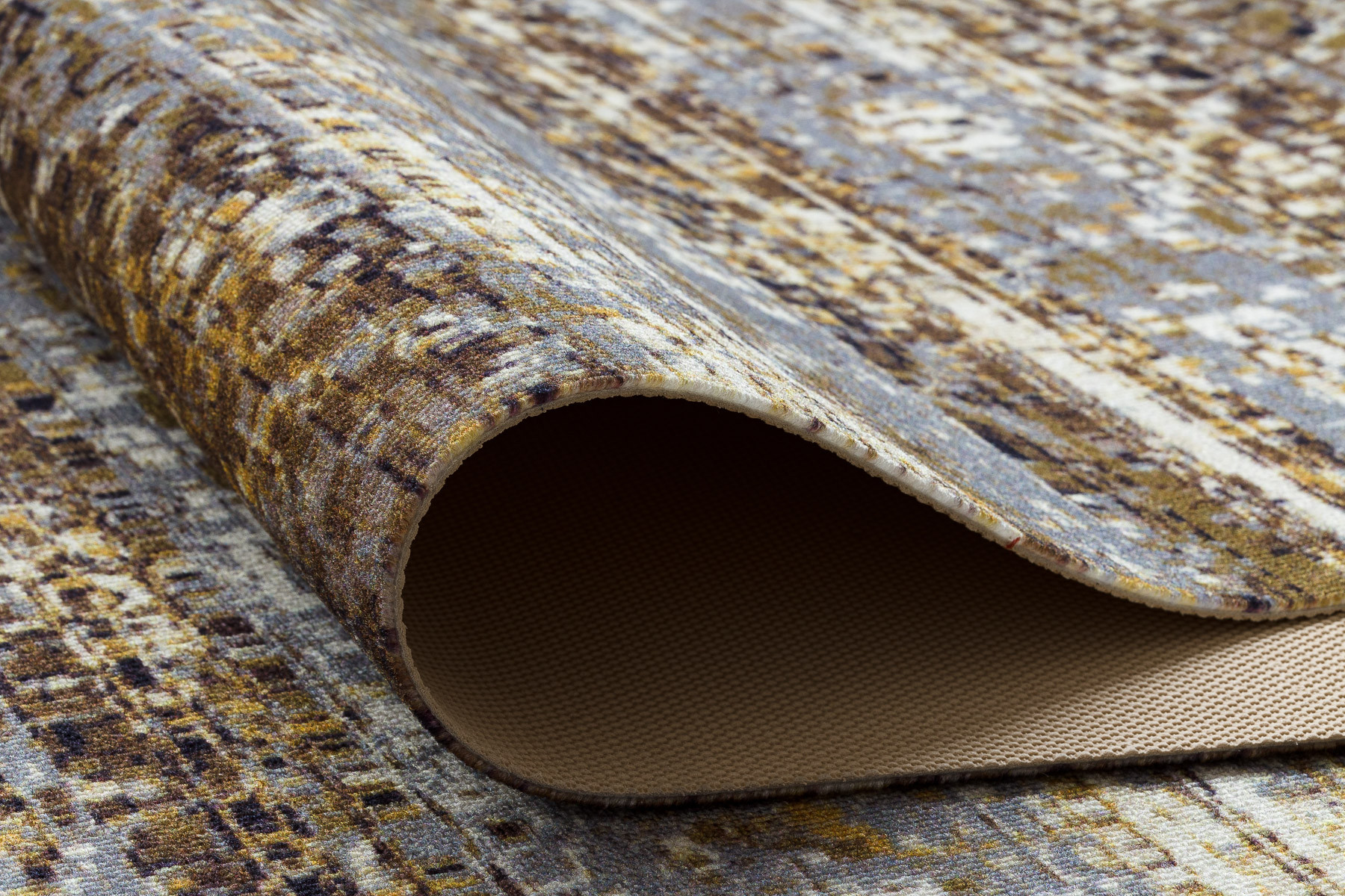 Protišmykový behúň DIGITAL - BERGEN béžový / sivý