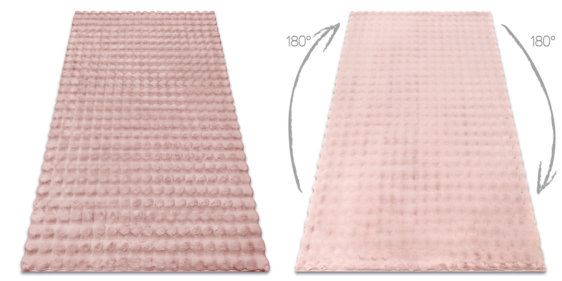 Koberec BUBBLE pudrovo ružový 45 štrukturálny 3D