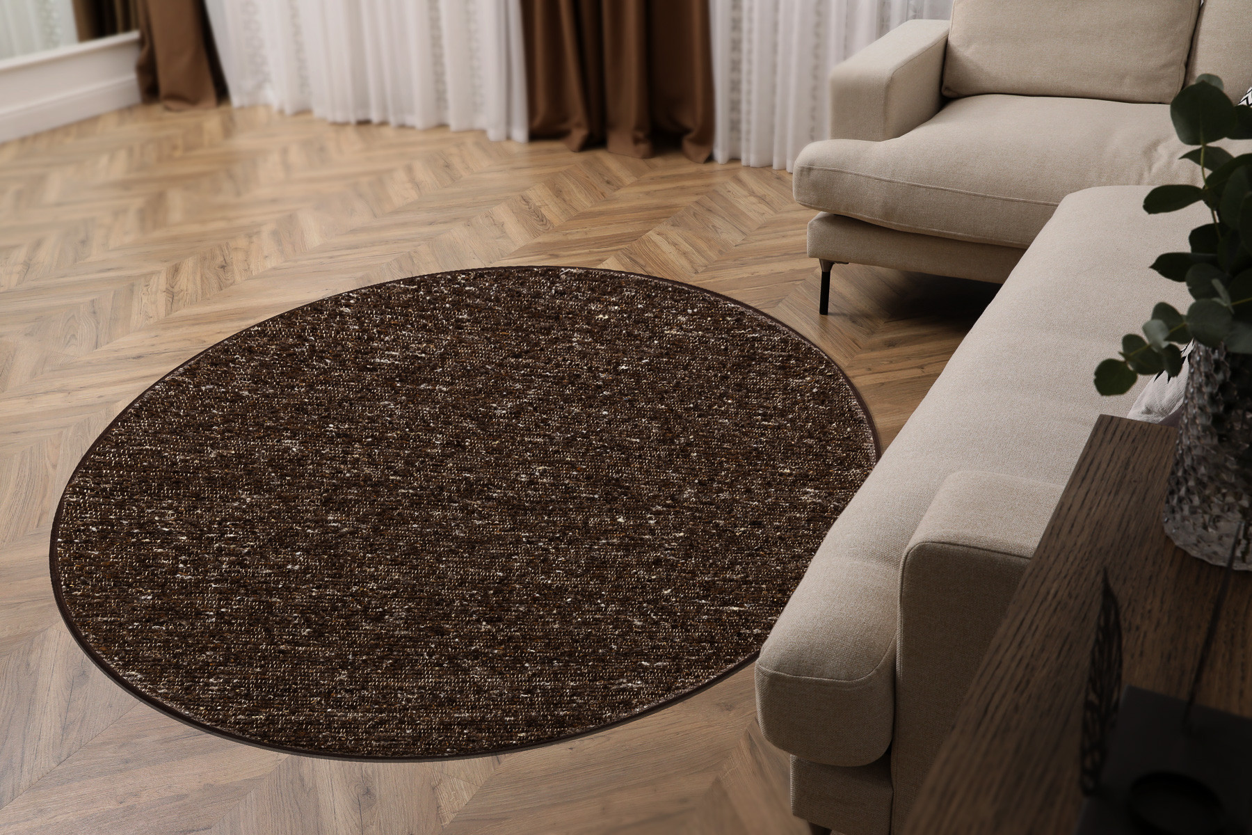 Koberec NEPAL 2100 hnedý kruh