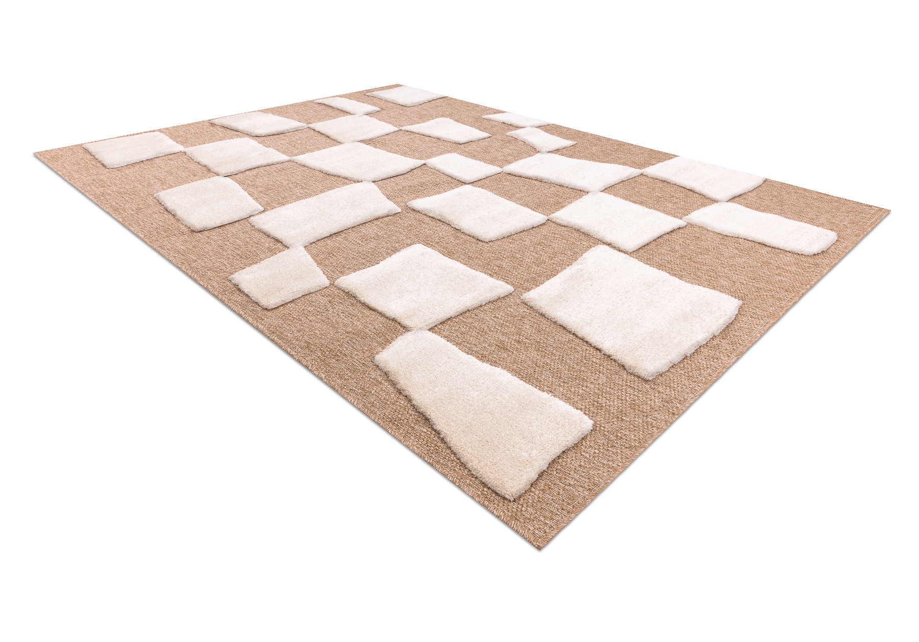 Koberec SPARK 0710A geometrický, béžový / krémový