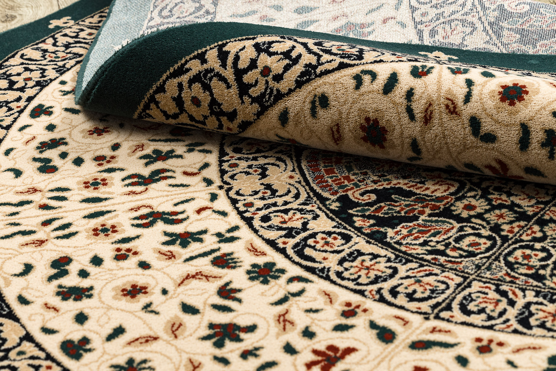 Koberec POLONIA vitráž, smaragdový kruh