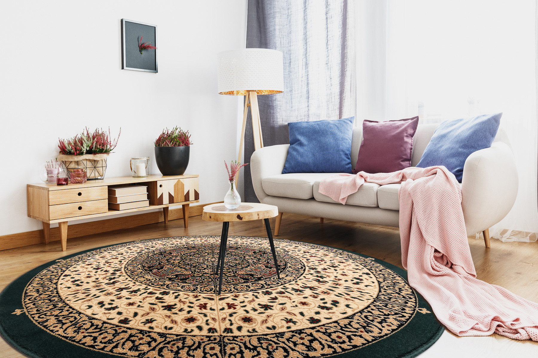 Koberec POLONIA vitráž, smaragdový kruh