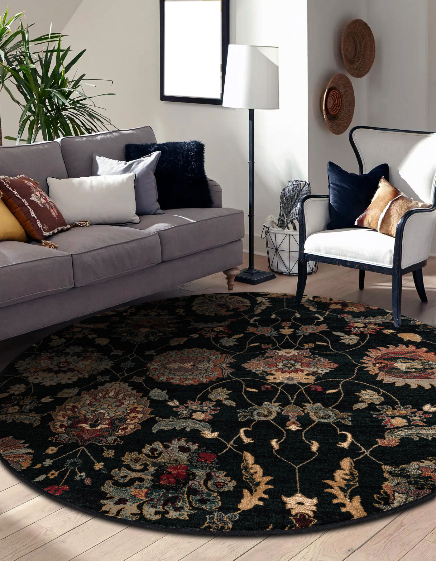 Koberec SUPERIOR LATICA tmavomodrý kruh