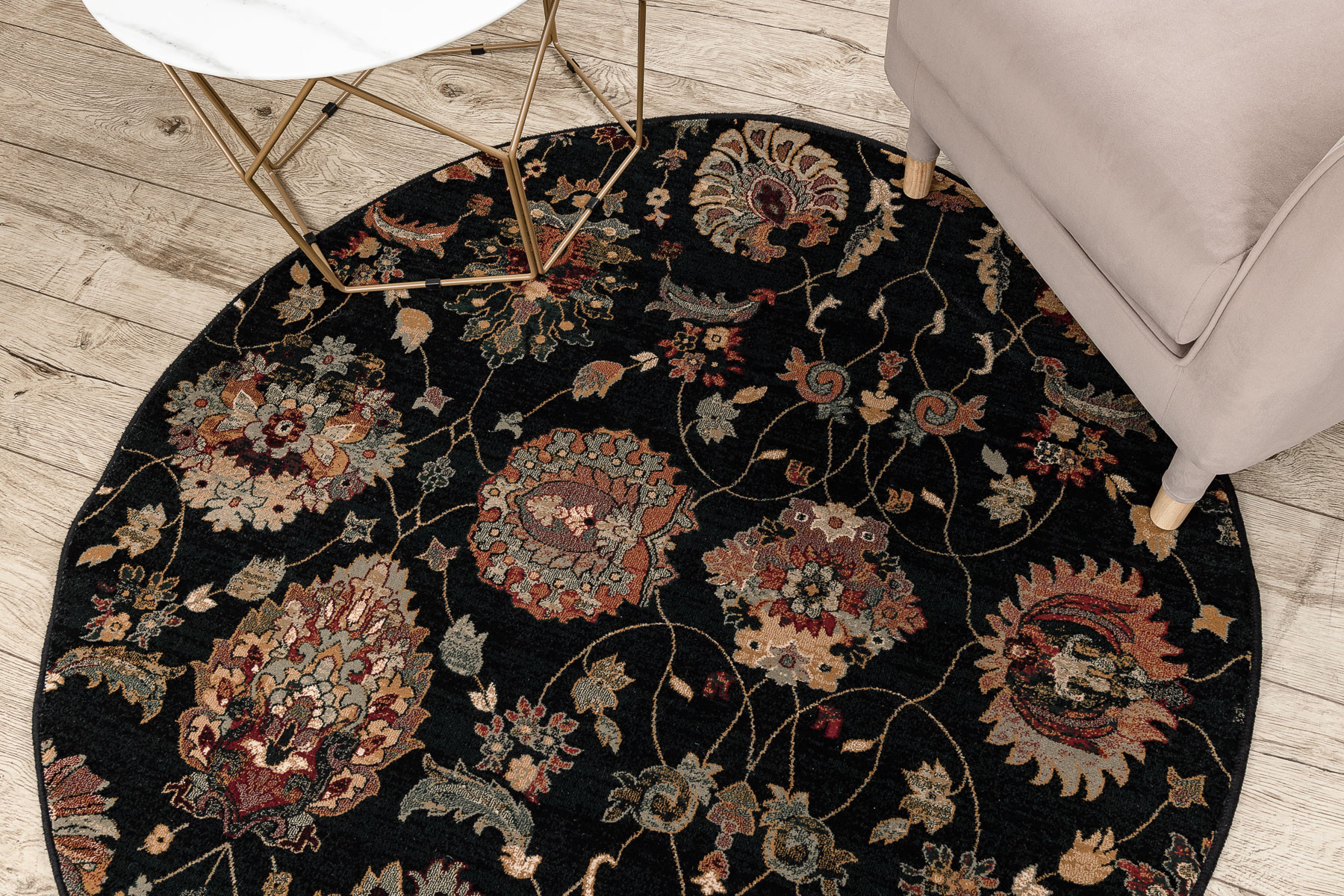 Koberec SUPERIOR LATICA tmavomodrý kruh