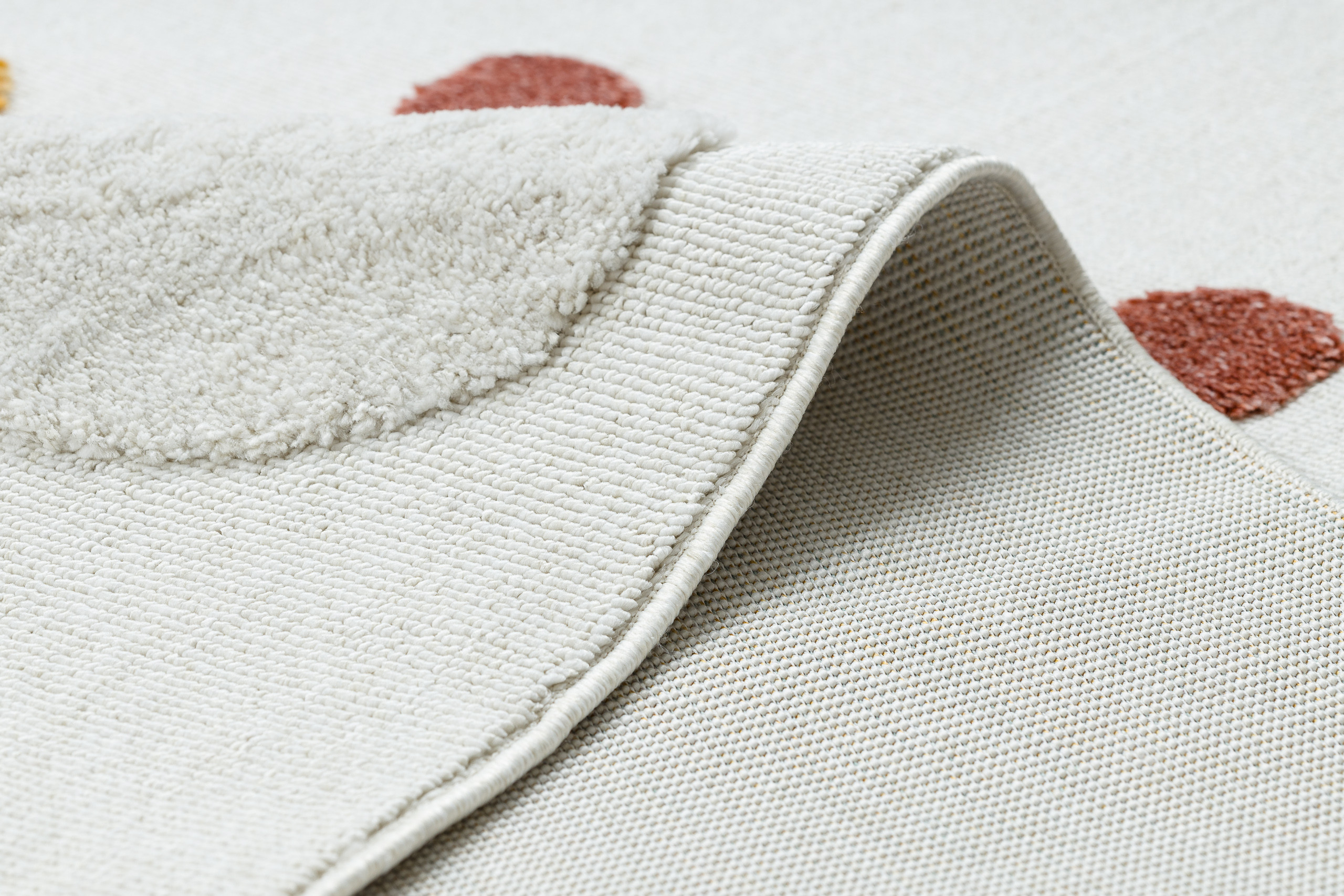 Detský koberec YOYO GD63 biely / granátový - mraky, kvapky