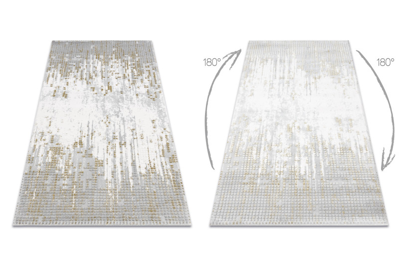 Koberec AKRYL VALS 8376 Geometricky 3D, sivý / zelený