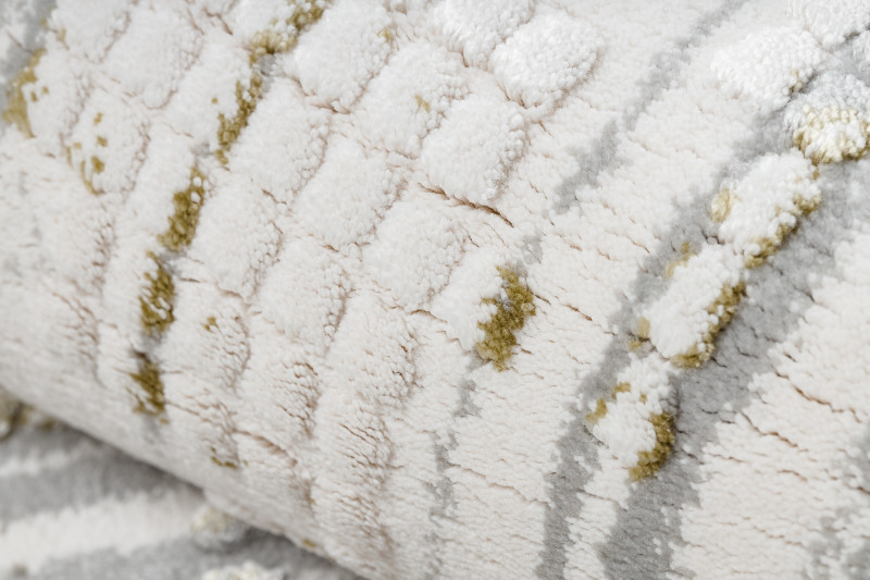 Koberec AKRYL VALS 8376 Geometricky 3D, sivý / zelený