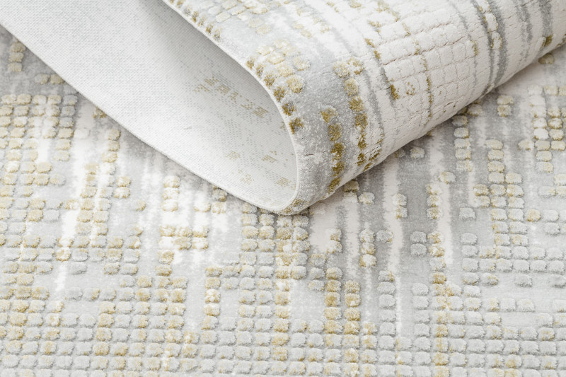 Koberec AKRYL VALS 8376 Geometricky 3D, sivý / zelený