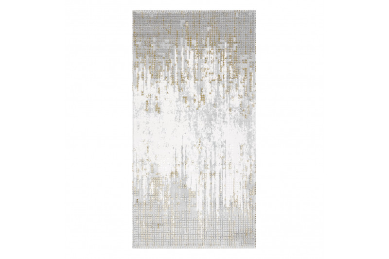 Koberec AKRYL VALS 8376 Geometricky 3D, sivý / zelený