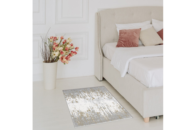 Koberec AKRYL VALS 8376 Geometricky 3D, sivý / zelený