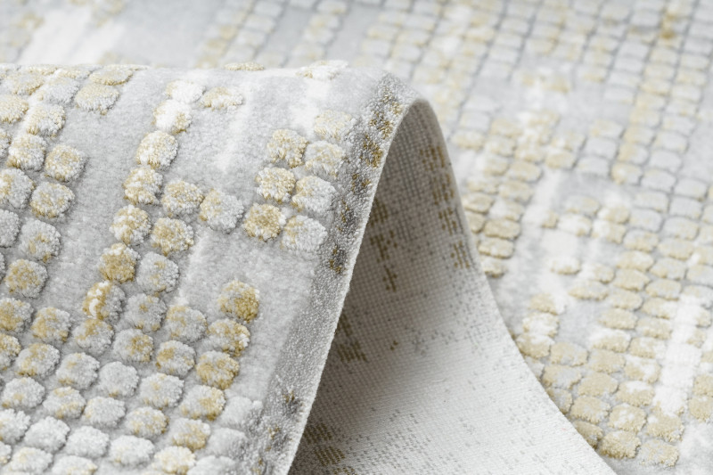 Koberec AKRYL VALS 8376 Geometricky 3D, sivý / zelený