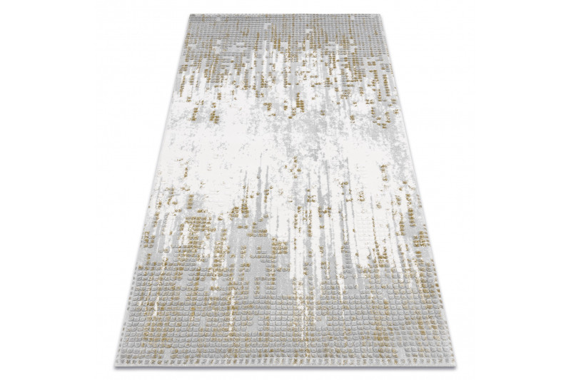 Koberec AKRYL VALS 8376 Geometricky 3D, sivý / zelený