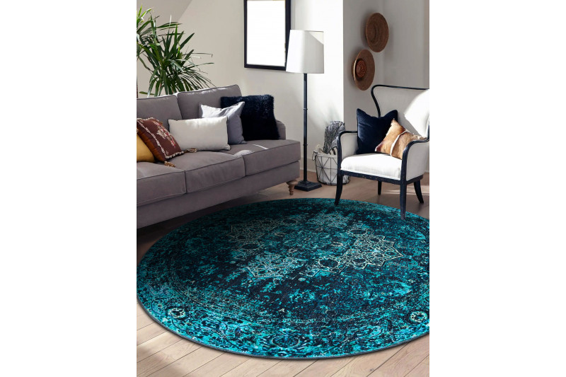 Koberec ANTIKA Ancret Azure ornament modrý