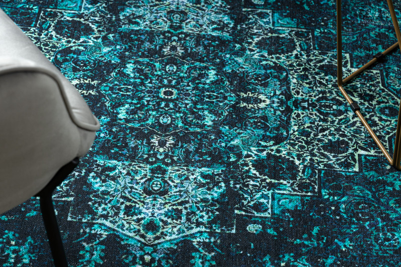 Koberec ANTIKA Ancret Azure ornament modrý