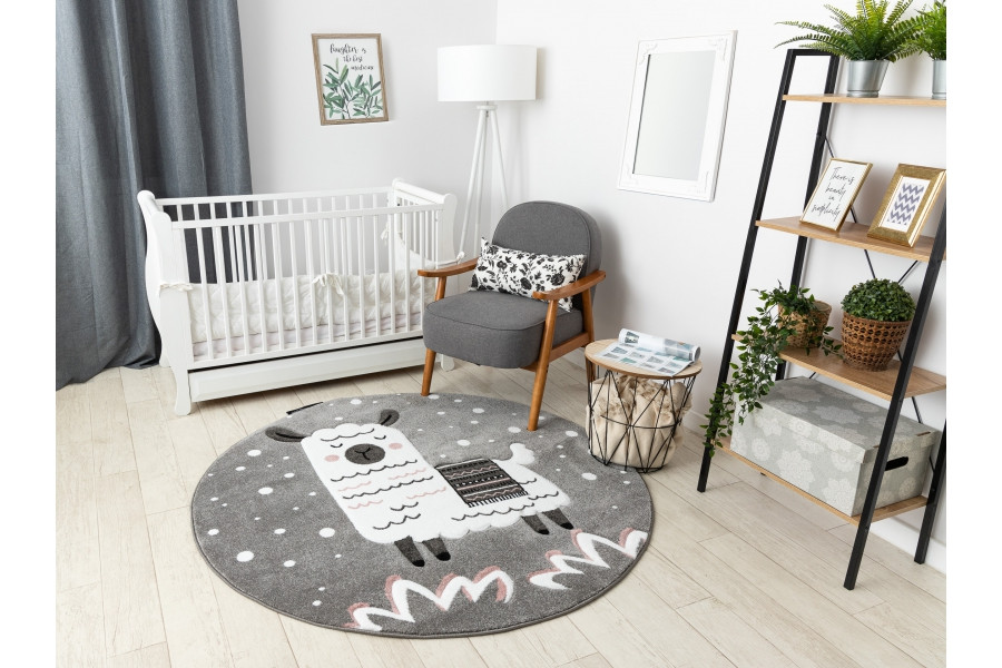 Koberec KRUH PETIT LAMA sivý
