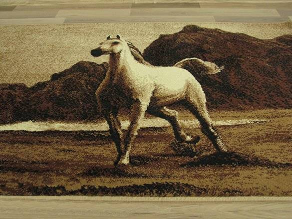 Koberec Makata - Cválajúci kôň, béžový