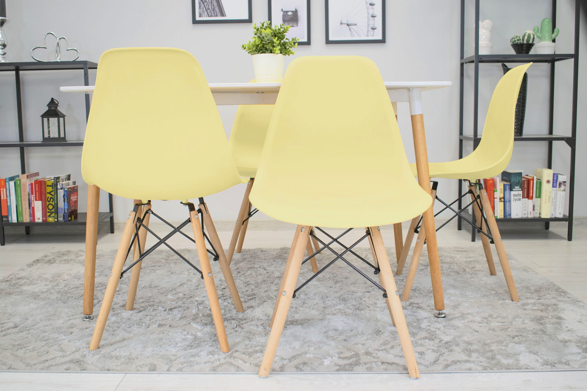 Set jedálenských stoličiek OSAKA krémové (hnedé nohy) 4ks