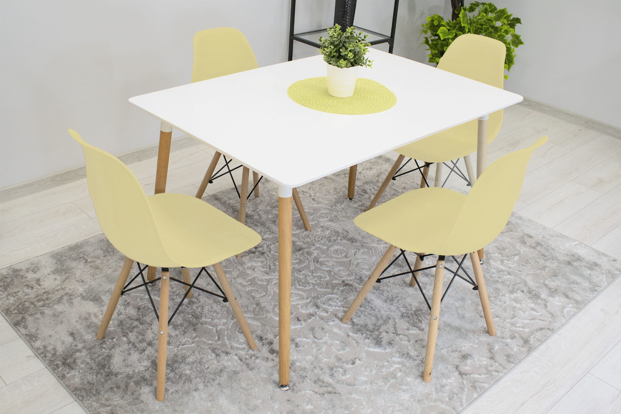 Set jedálenských stoličiek OSAKA krémové (hnedé nohy) 4ks