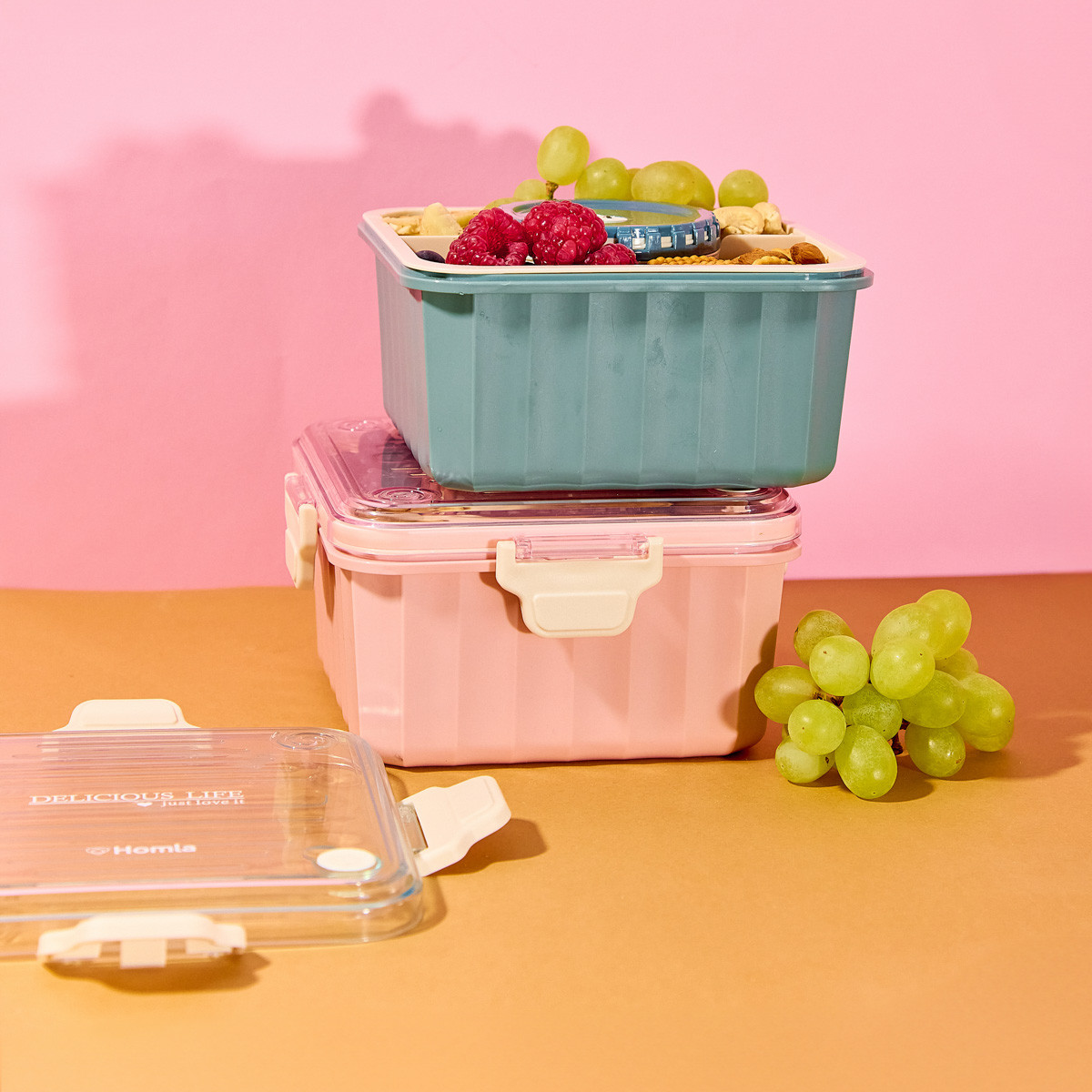 Obedový box POPPIE modrý 896045