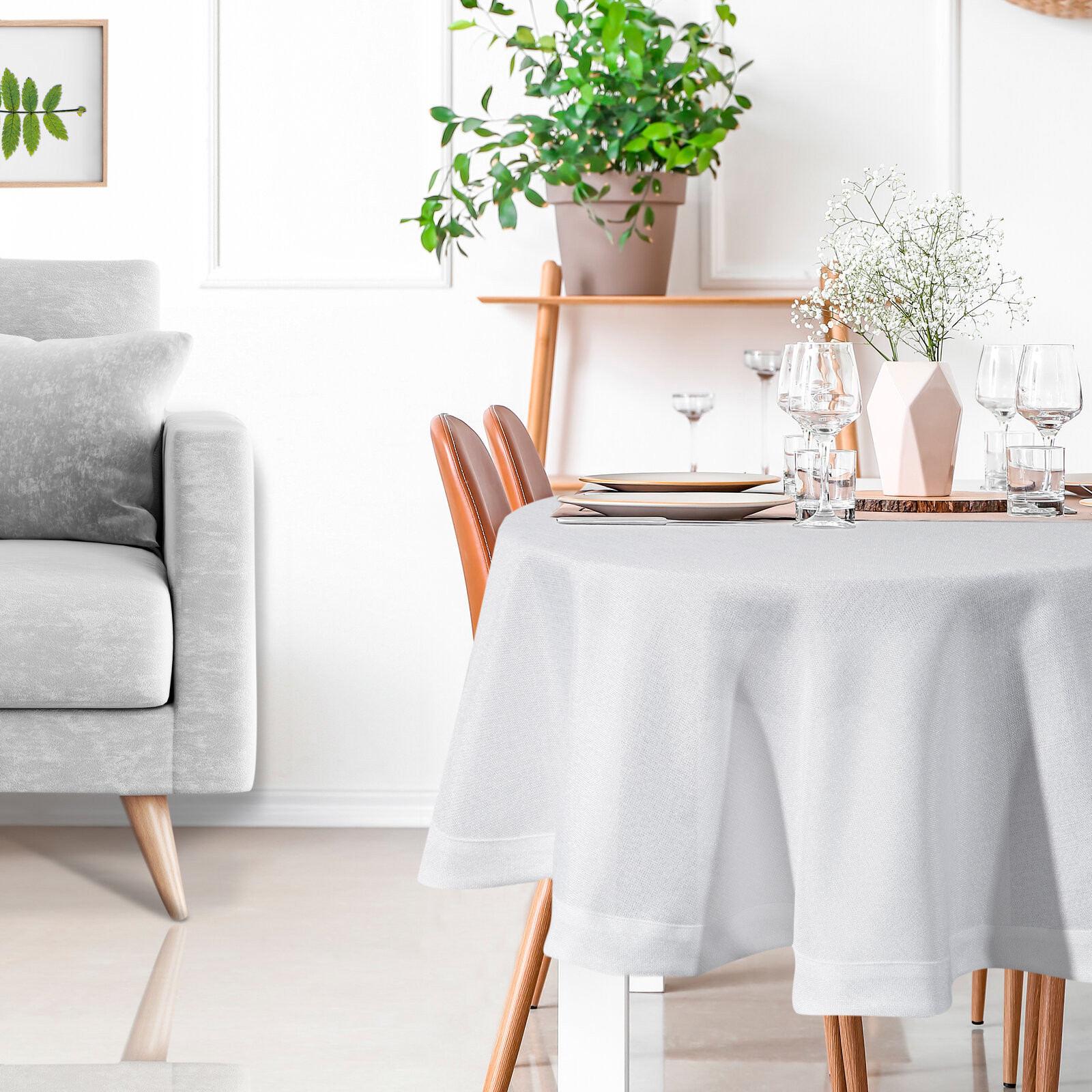 Obrus BIANCA 2 biely kruh