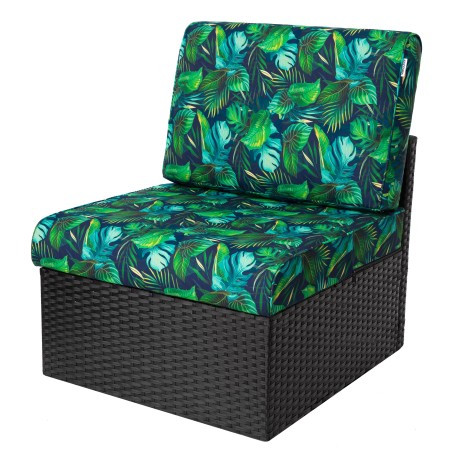 Vankúš na ratanovú stoličku NEL R3 modré lístie