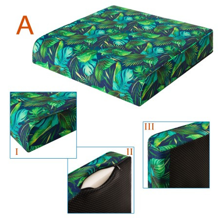 Vankúš na ratanovú stoličku NEL R3 modré lístie