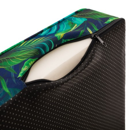 Vankúš na ratanovú stoličku NEL R3 modré lístie