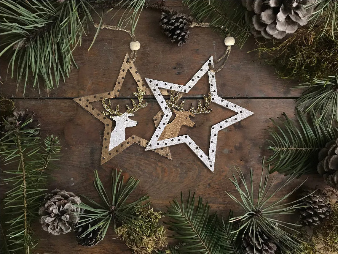 Vianočná dekorácia KL-21X12 hnedá (2 ks)