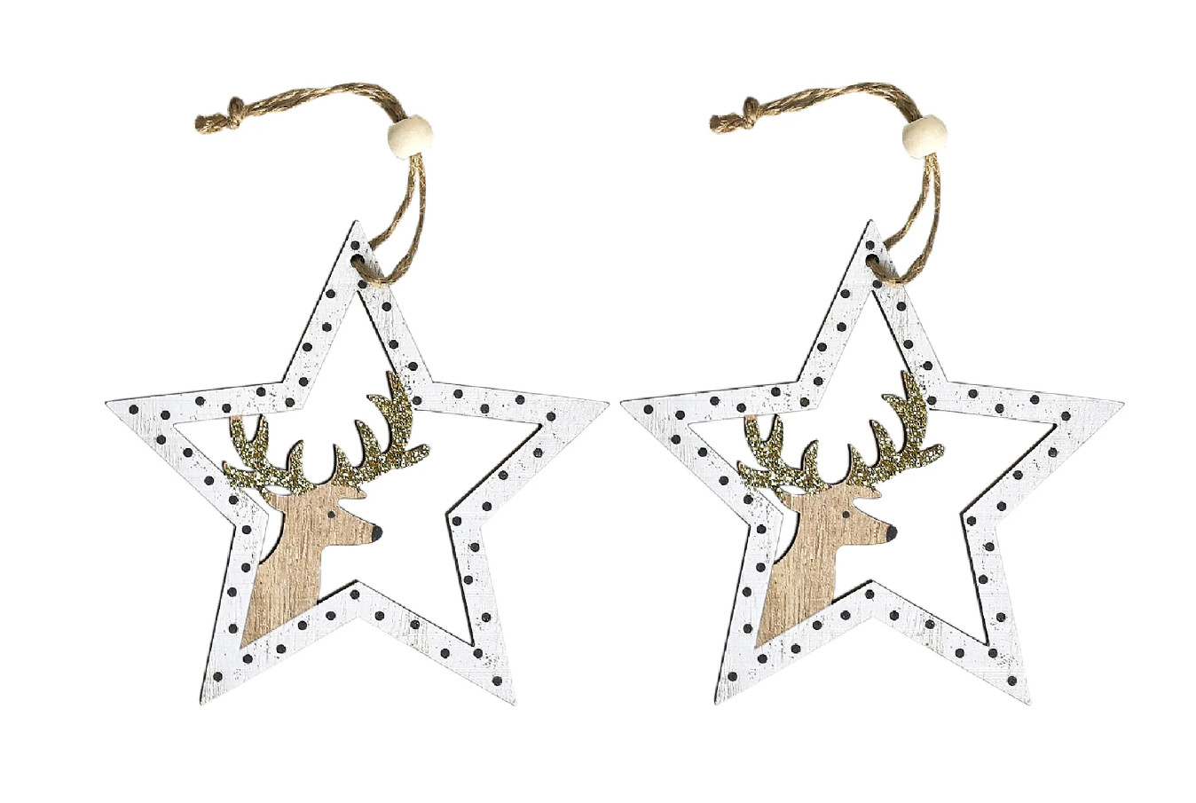 Vianočná dekorácia KL-21X12 biela (2 ks)