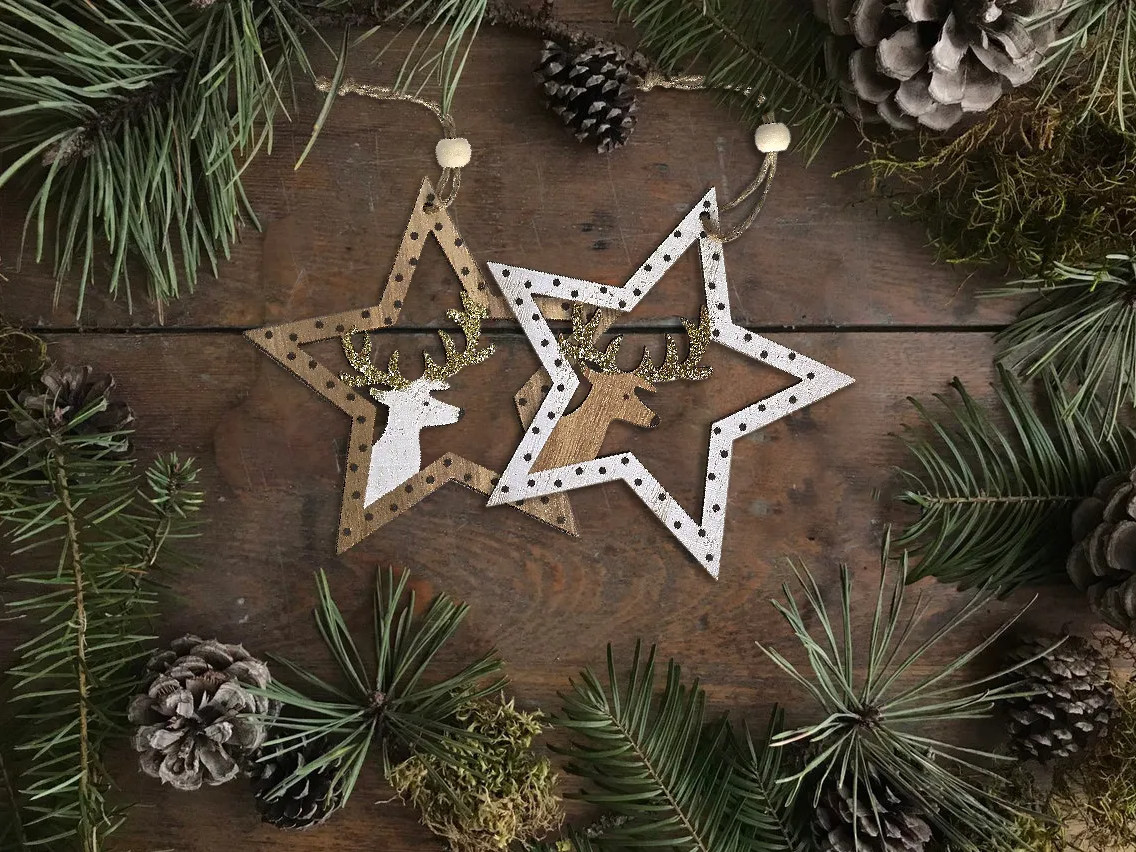 Vianočná dekorácia KL-21X12 biela (2 ks)