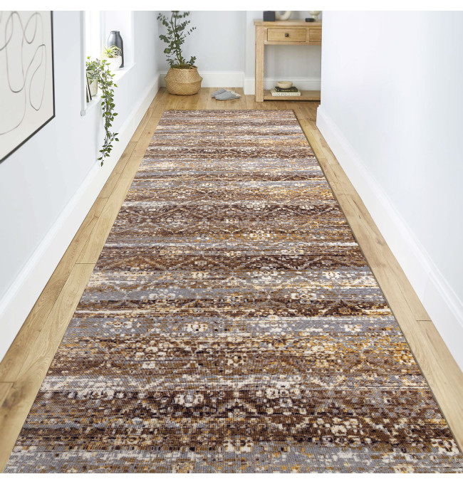 Protišmykový behúň DIGITAL - BERGEN béžový / sivý