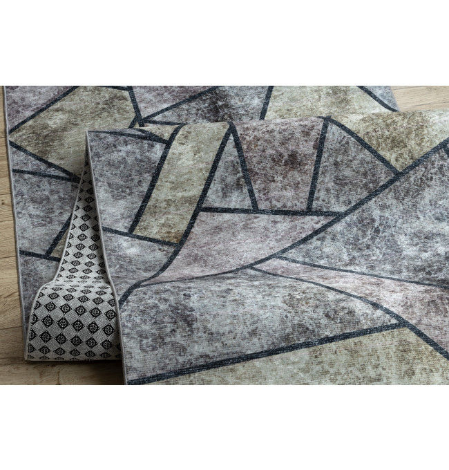 Protišmykový behúň LOTUS MOSAIC 22010 mozaika sivý