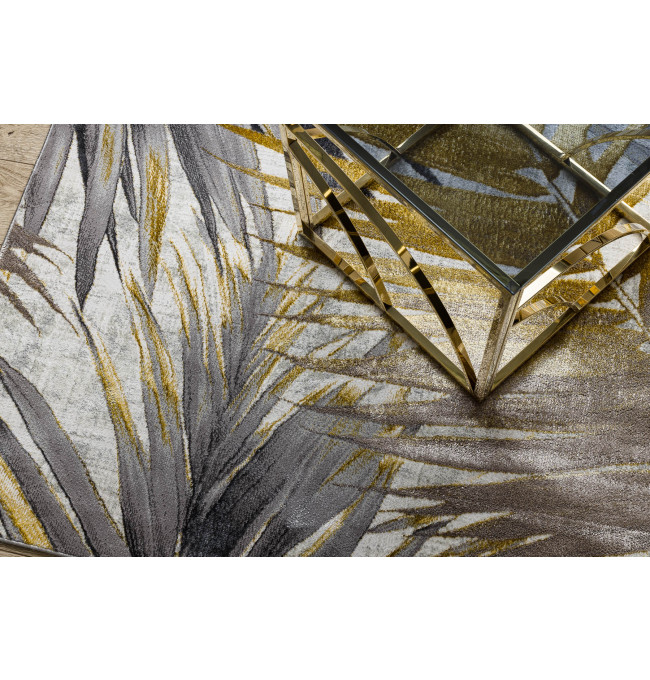 Koberec BLISS Z217AZ276 palmové listy, sivý / zlatý