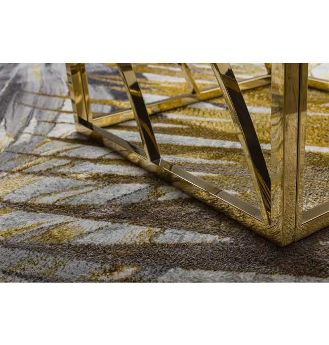 Koberec BLISS Z217AZ276 palmové listy, sivý / zlatý