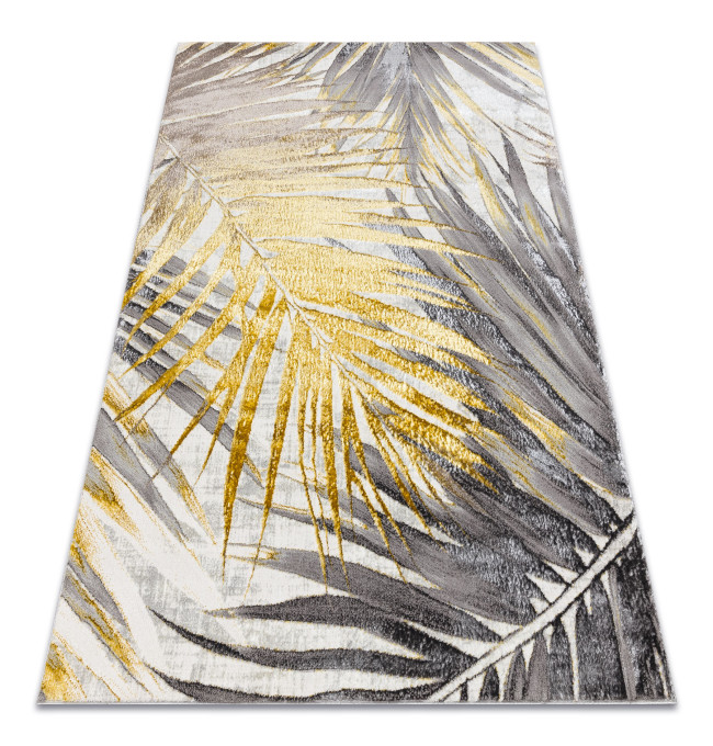 Koberec BLISS Z217AZ276 palmové listy, sivý / zlatý