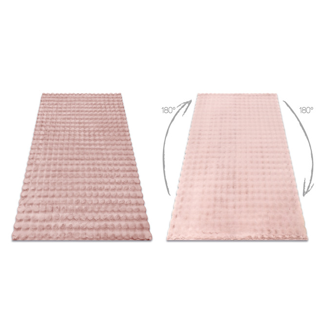 Koberec BUBBLE pudrovo ružový 45 štrukturálny 3D