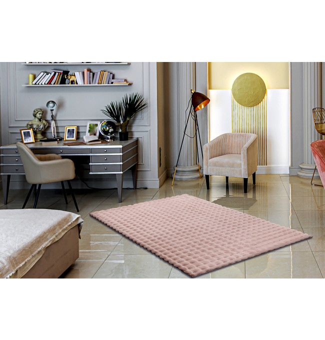 Koberec BUBBLE pudrovo ružový 45 štrukturálny 3D