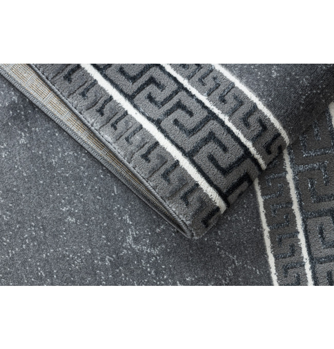 Koberec / Behúň ALLURE 1960 grécky kľúč / rám, štruktúrovaný / glamour, sivý