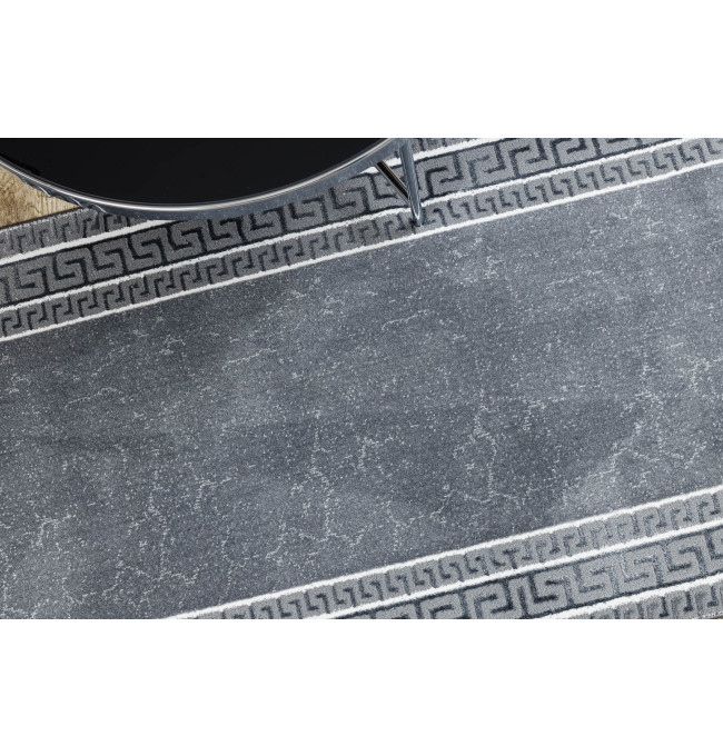 Koberec / Behúň ALLURE 1960 grécky kľúč / rám, štruktúrovaný / glamour, sivý