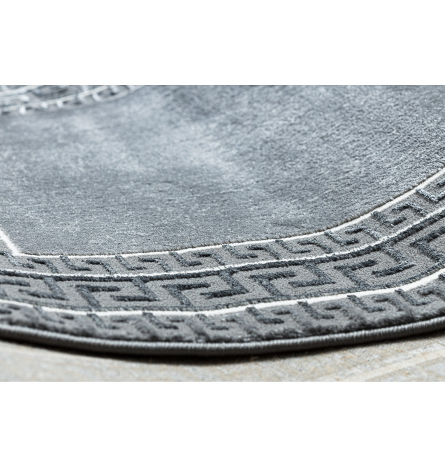 Koberec / Behúň ALLURE 1960 grécky kľúč / rám, štruktúrovaný / glamour, sivý