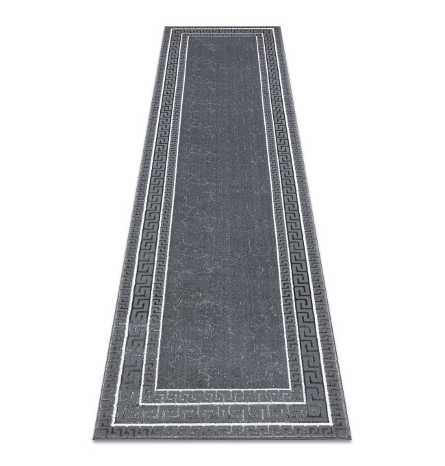 Koberec / Behúň ALLURE 1960 grécky kľúč / rám, štruktúrovaný / glamour, sivý