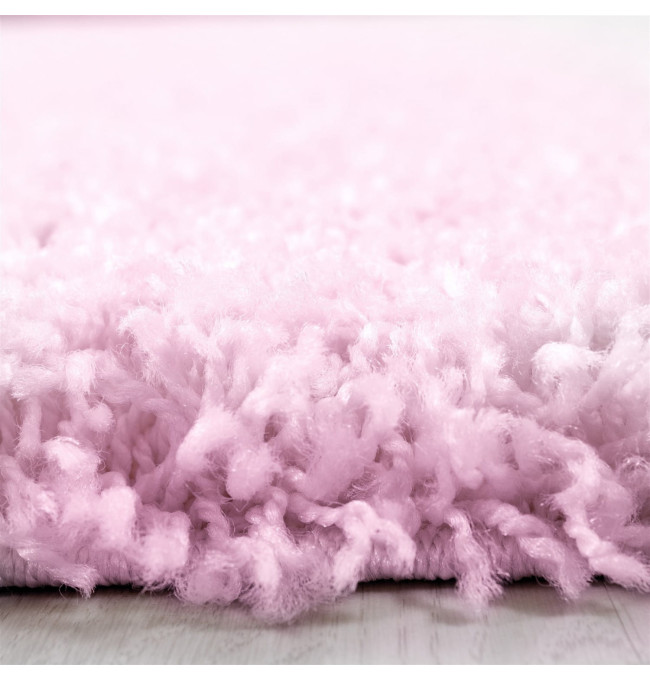 Koberec Shaggy Life ružový - kruh