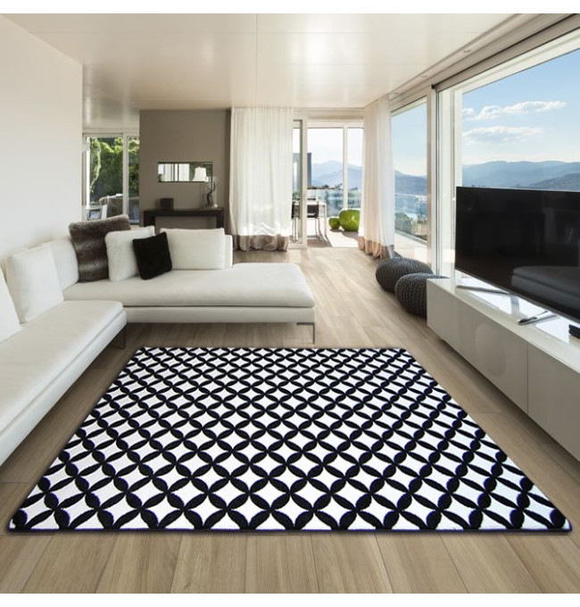 Koberec SKETCH - F757 krémový/čierny