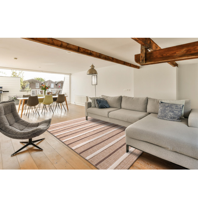 Koberec SPARK 0686A pruhy, béžový / krémový