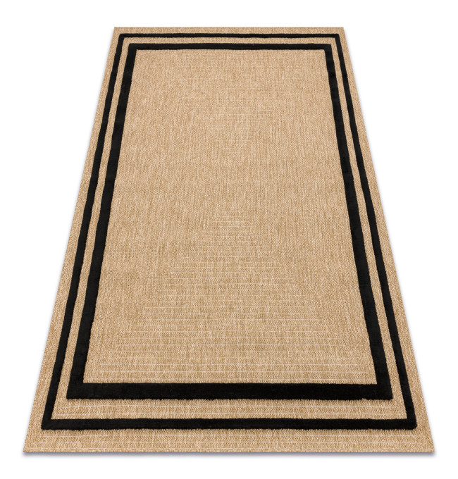 Koberec SPARK 0687 rám, béžový / čierny