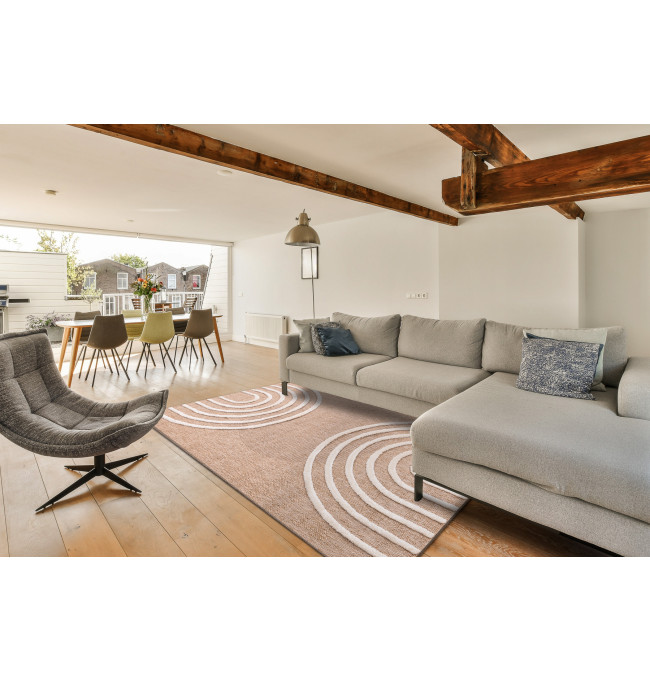 Koberec SPARK 0688A geometrický, béžový / krémový