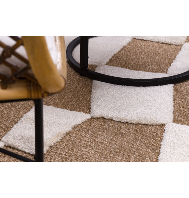 Koberec SPARK 0710A geometrický, béžový / krémový