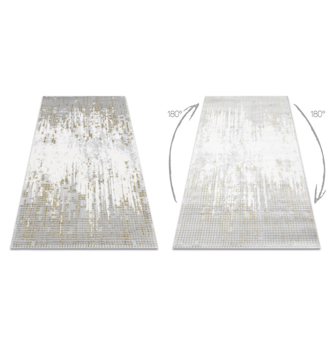 Koberec AKRYL VALS 8376 Geometricky 3D, sivý / zelený